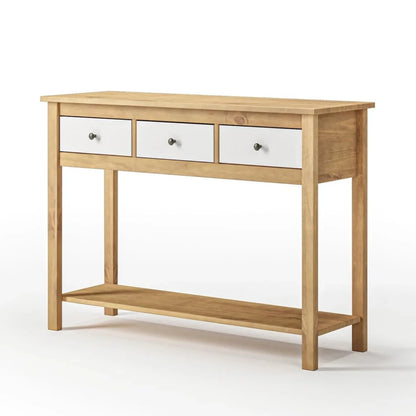 Mesa De Arrime Aparador 3 Cajónes - Línea Maden - Blanco