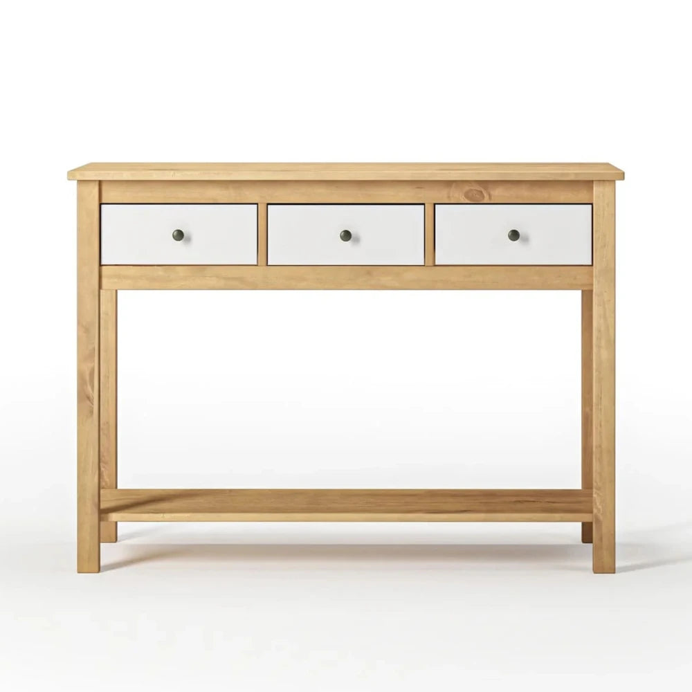 Mesa De Arrime Aparador 3 Cajónes - Línea Maden - Blanco