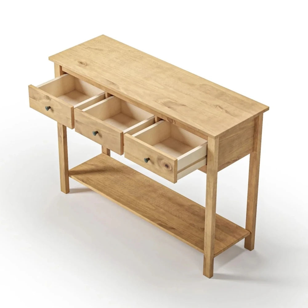 Mesa De Arrime Aparador 3 Cajónes - Línea Maden - Marrón