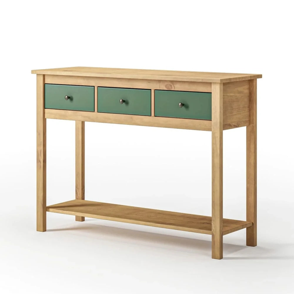 Mesa De Arrime Aparador 3 Cajónes - Línea Maden - Verde