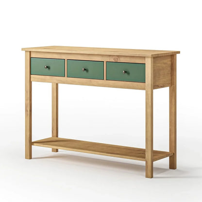 Mesa De Arrime Aparador 3 Cajónes - Línea Maden - Verde