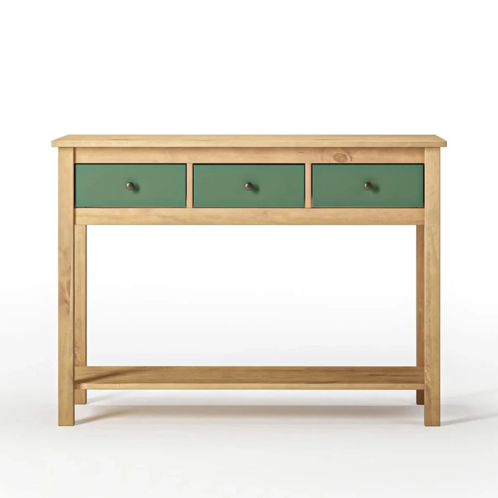 Mesa De Arrime Aparador 3 Cajónes - Línea Maden - Verde