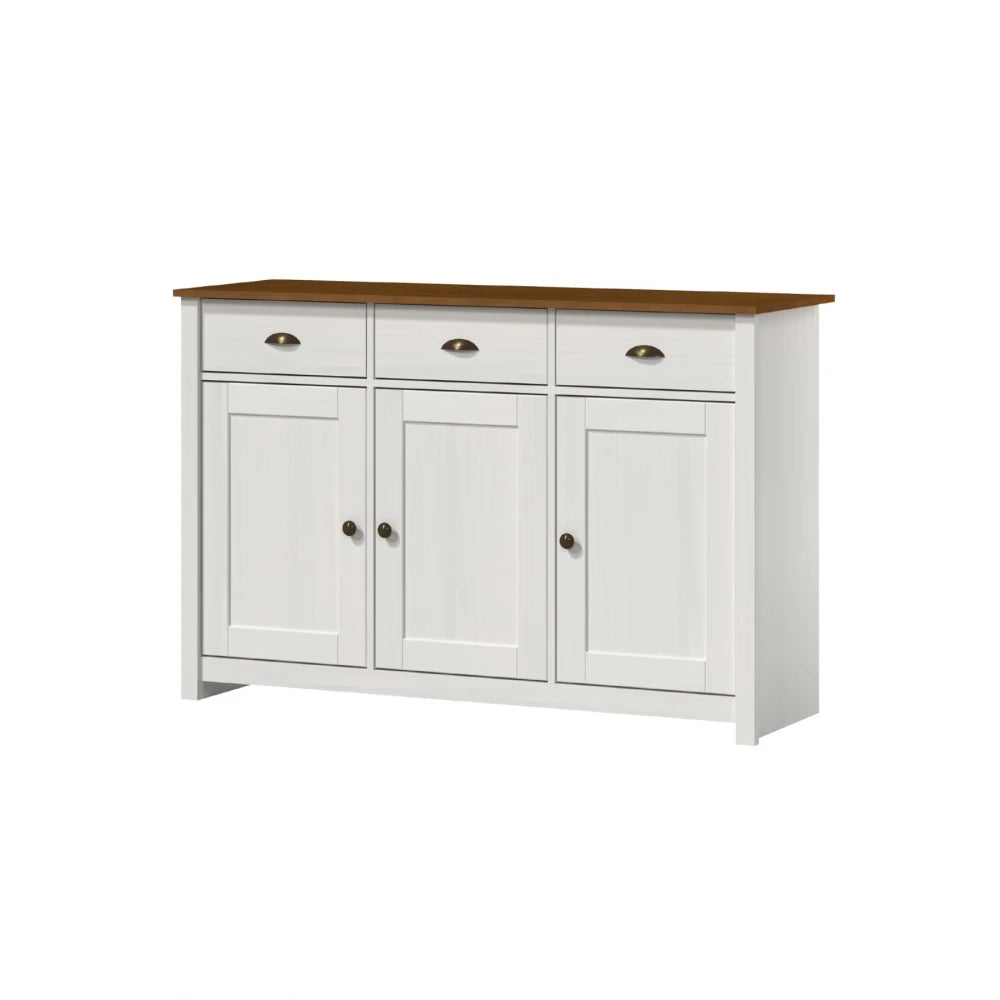 Aparador - 3 Puertas 3 Cajones - Línea Colonial - Blanco