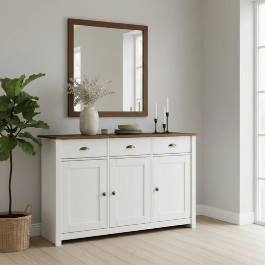 Aparador - 3 Puertas 3 Cajones - Línea Colonial - Blanco