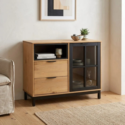 Aparador Bargueño Rack Living Comedor Madera Línea Denver