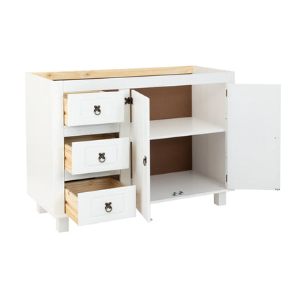 Bajo mesada 2 Puertas y 3 cajones - Línea Monterrey - Blanco