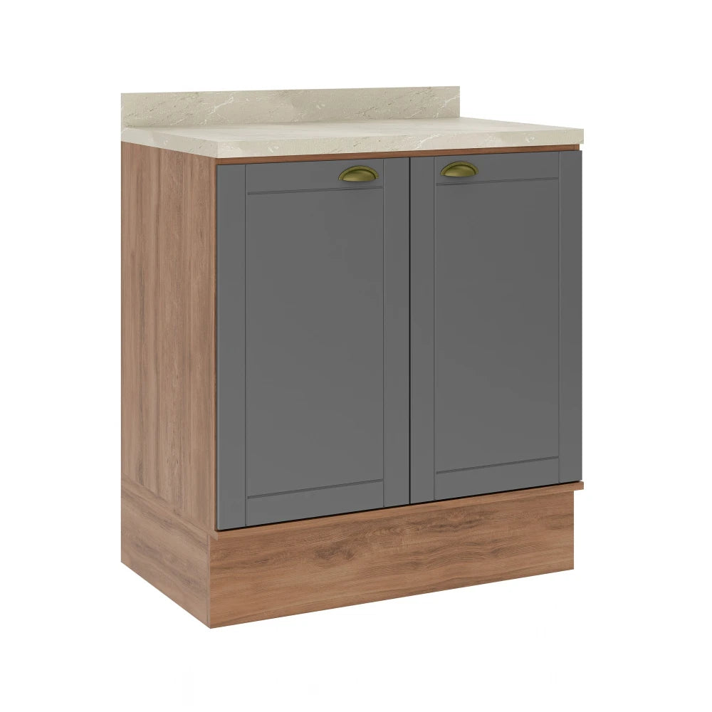 Bajo Mesada Americana 2 Puertas 80cm Gris