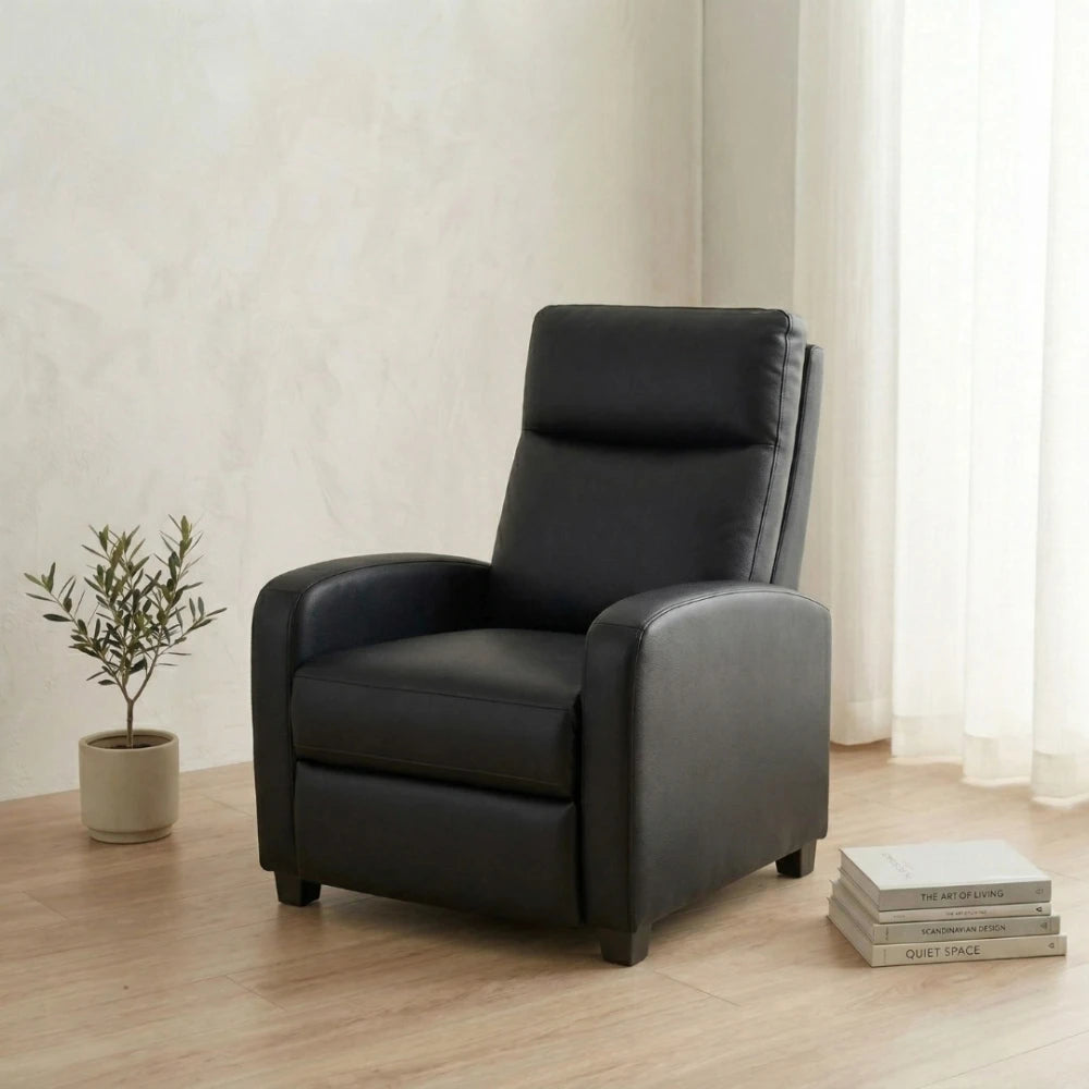 Butaca 1 Cuerpo Tela Repelente al Agua Living - Negro Cuerina
