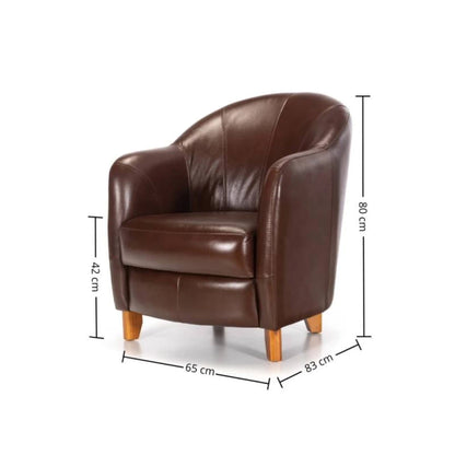 Butaca 100% Cuero - Bull - Caramelo