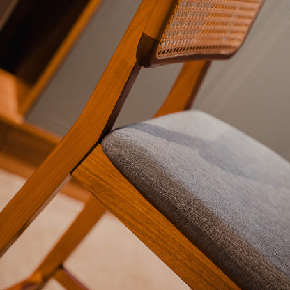 Butaca Épsilon - Línea Nevada - Ratan - Gris/Natural