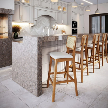 Butaca Épsilon - Línea Nevada - Ratan - Lino/Natural