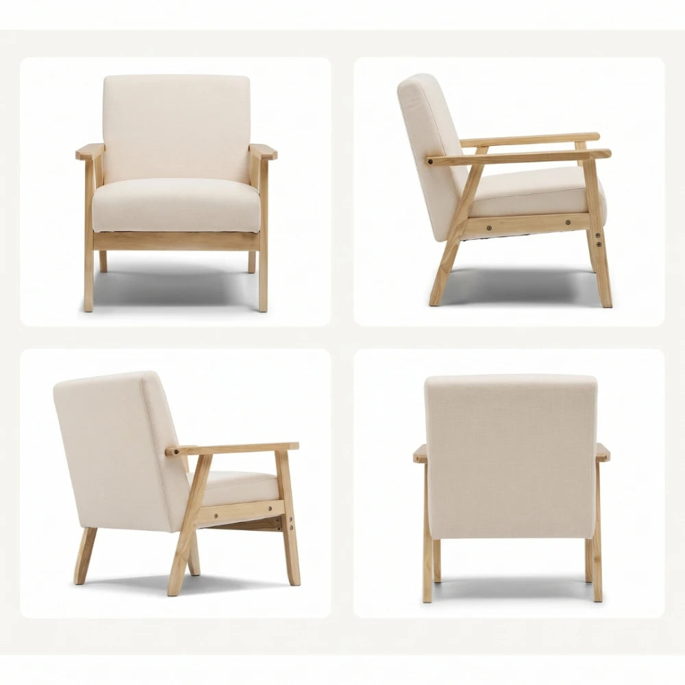 Butaca Poltrona Nórdica Madera natural - Línea Serena