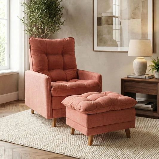 Poltrona reclinable Con Puff - Luxor - Terracota