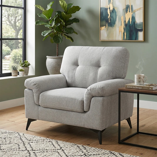 BUTACA Tela y Madera Natural Living - Cracovia - Gris Claro