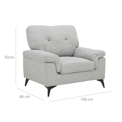 BUTACA Tela y Madera Natural Living - Cracovia - Gris Claro