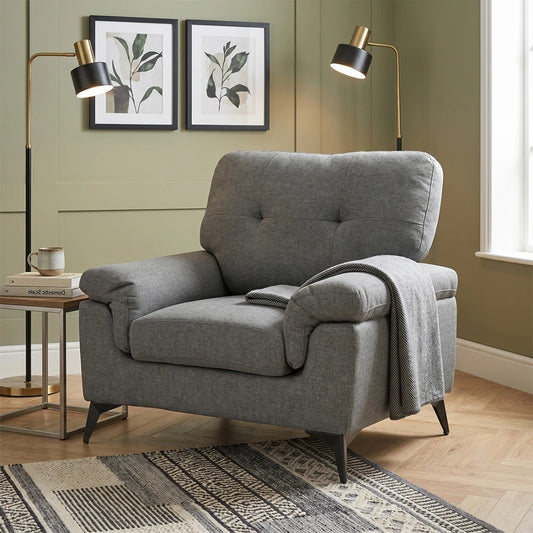 BUTACA Tela y Madera Natural Living - Cracovia - Gris Oscuro