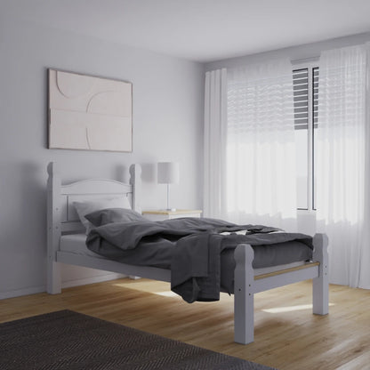 Cama 1 Plaza - Madera maciza - Línea Monterrey - Blanco