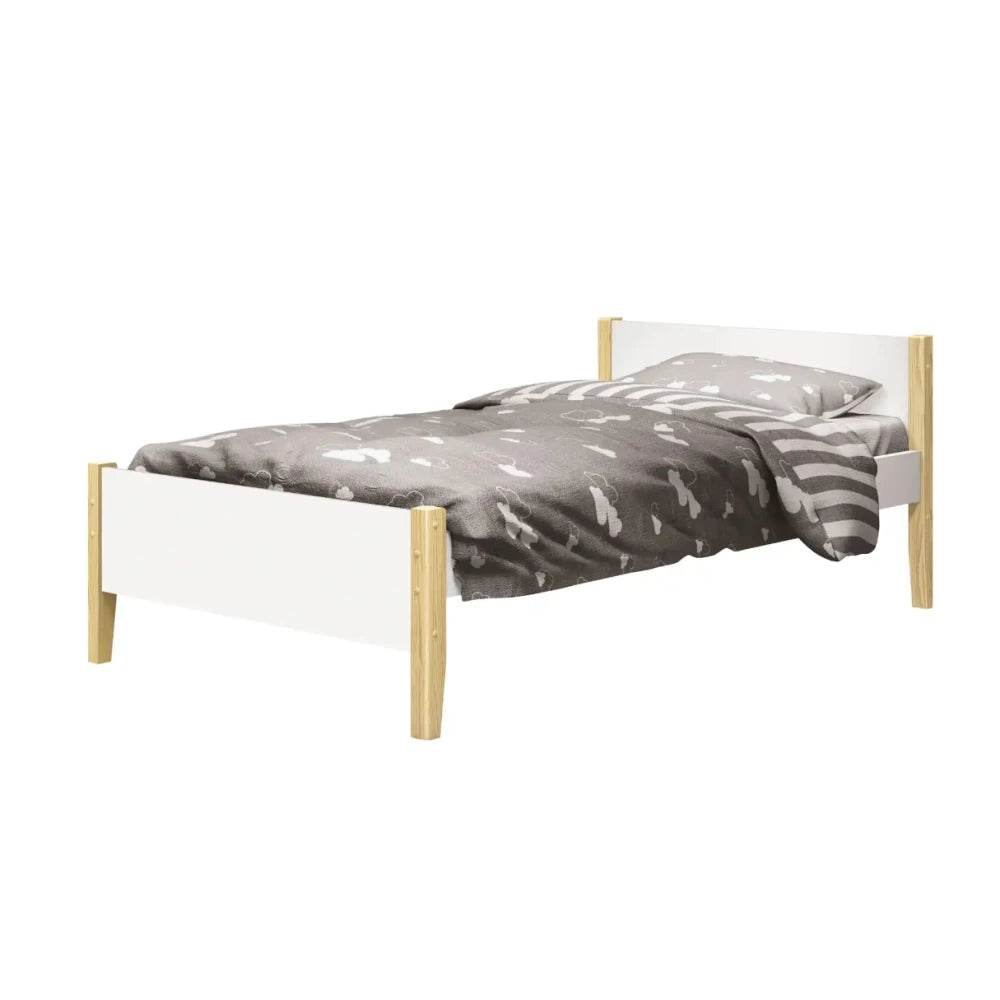 Cama 1 Plaza - Simba - Blanco/Natural