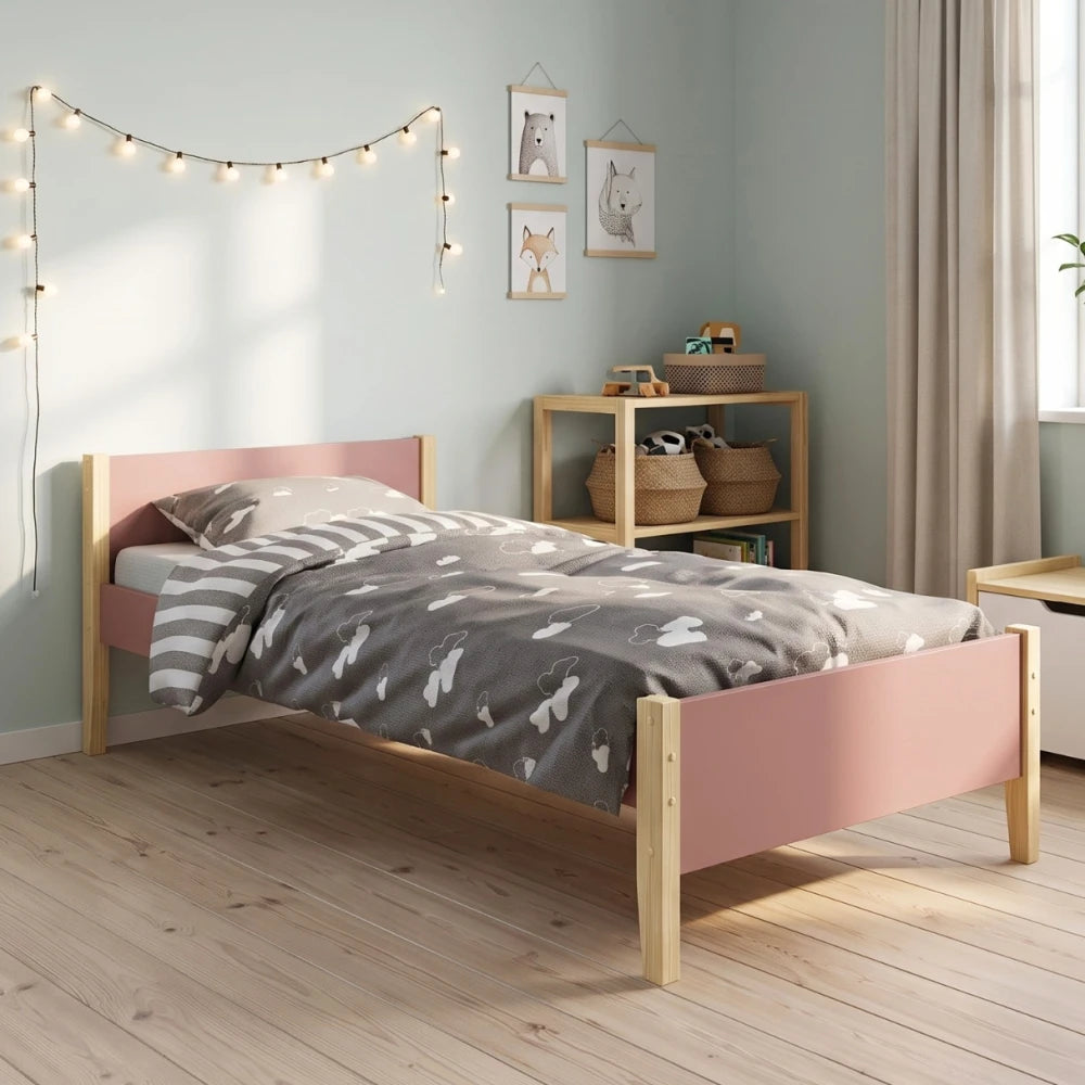 Cama 1 Plaza - Simba - Rosa/ Natural