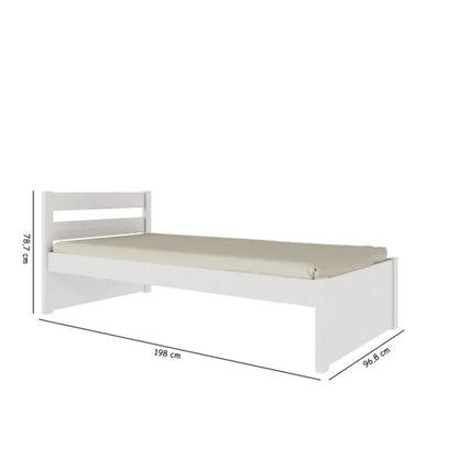 Cama 1 plaza - Nois - Madera Maciza - Blanco