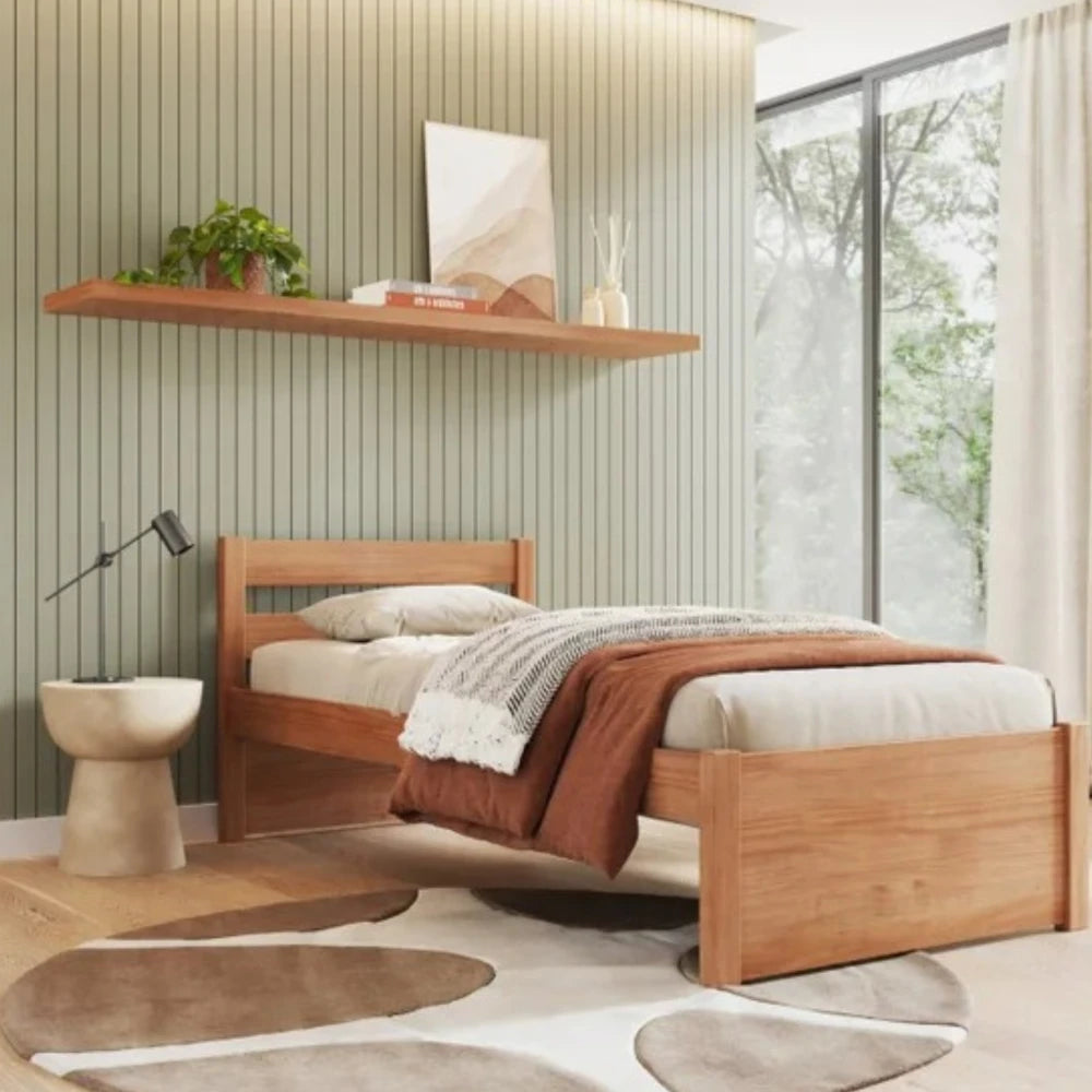 Cama 1 plaza - Nois - Madera Maciza - Blanco