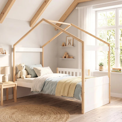 Cama Cabaña 1 Plaza Infantil - Blanco
