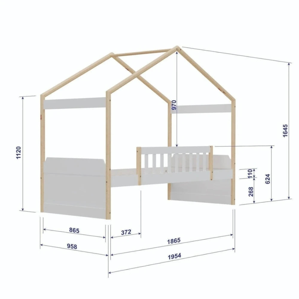 Cama Cabaña 1 Plaza Infantil - Blanco