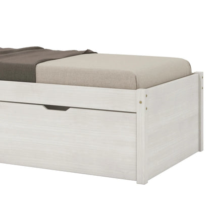 Cama Madera Maciza Con Cajones - 1 plaza - Linea beauty - Blanco