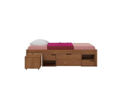 Cama Madera Maciza Con Cajones - 1 plaza - Línea Onix - Blanco