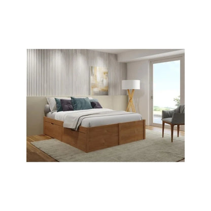 Cama Madera Maciza Con Cajones - Queen - Línea beauty - Amendoa