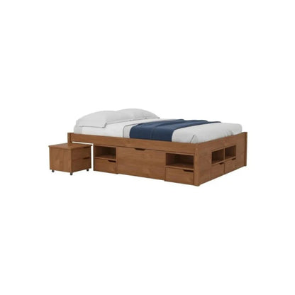 Cama Madera Maciza Con Cajones - Queen - Linea Charme - Amendoa Blanco