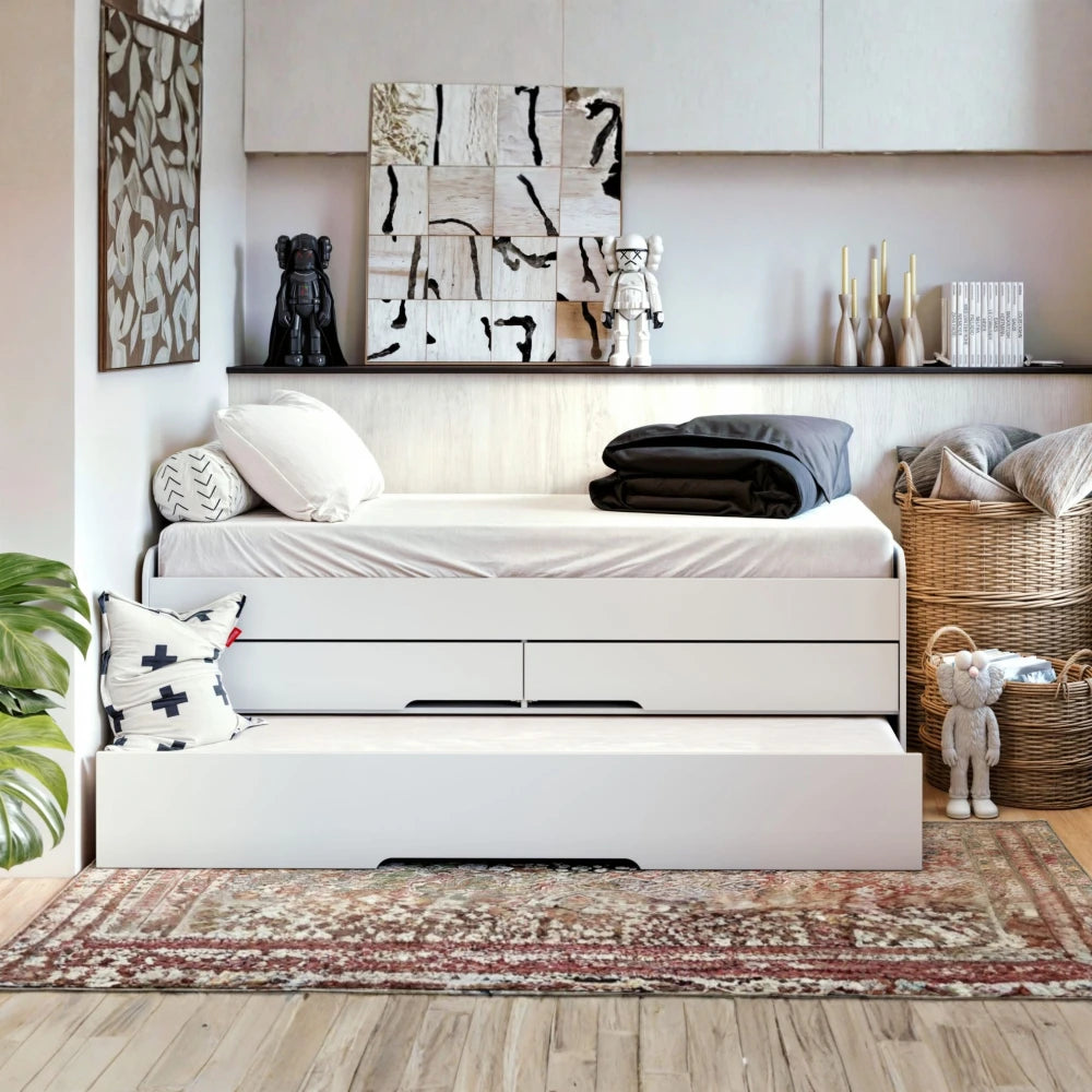 Cama Marinera 1 plaza con cajones - Línea Nordik - Blanco