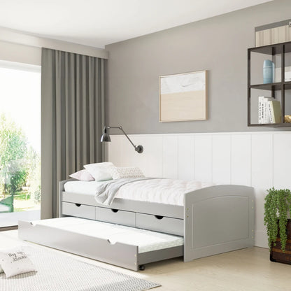 Cama Marinera Madera Maciza Con Cajones - Max - Gris