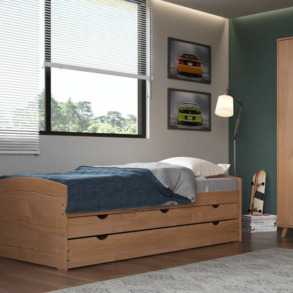 Cama Marinera Madera Maciza Con Cajones - Max - Marron