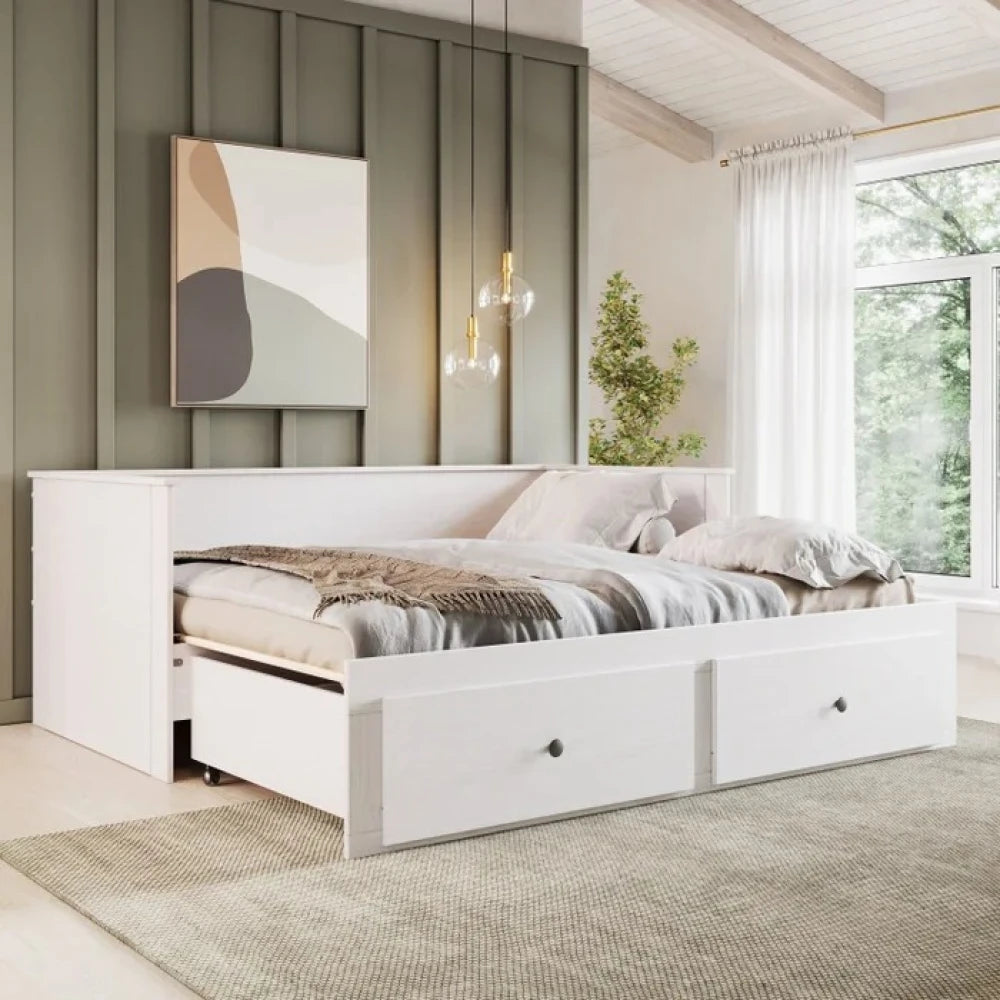 Cama Somnus 1 Plaza / auxiliar - Funcional - Blanco