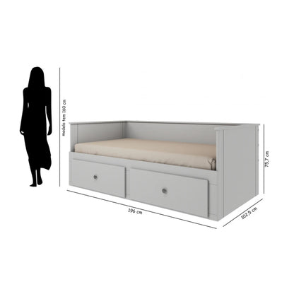Cama Somnus 1 Plaza / auxiliar - Funcional - Gris