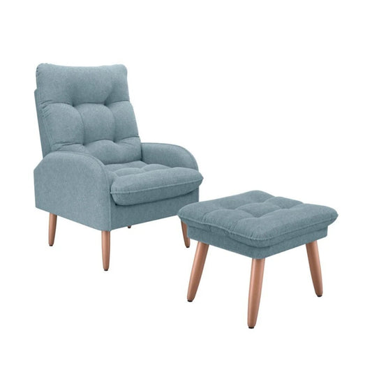 Kit Poltrona + Puff Relax - Azul