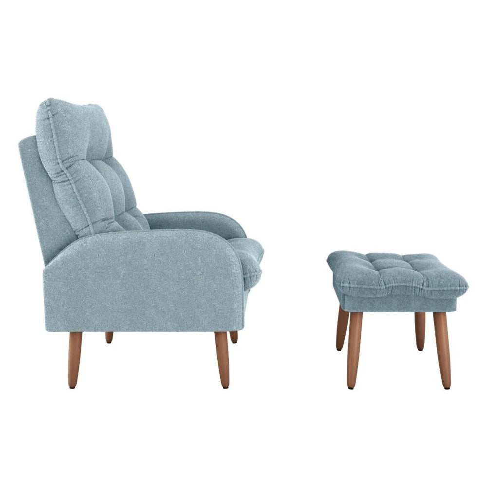 Kit Poltrona + Puff Relax - Azul