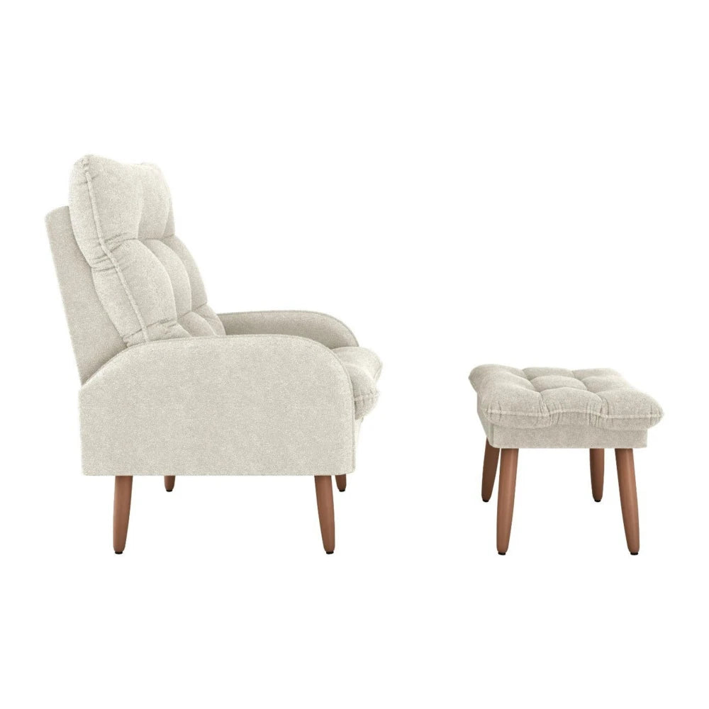 Kit Poltrona + Puff Relax - Beige