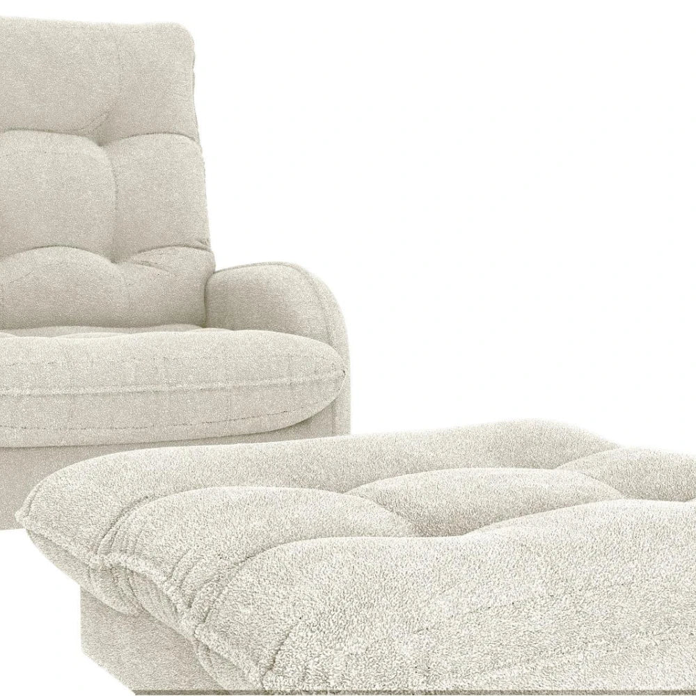 Kit Poltrona + Puff Relax - Beige