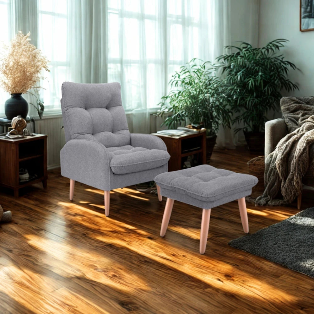 Kit Poltrona + Puff Relax - Gris