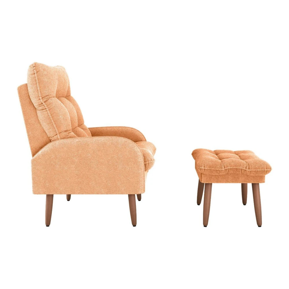Kit Poltrona + Puff Relax - Mostaza