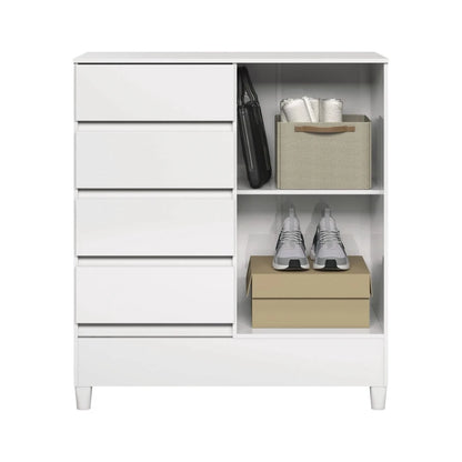 Comoda 1 puerta 4 cajones - Blanco - Linea FIT