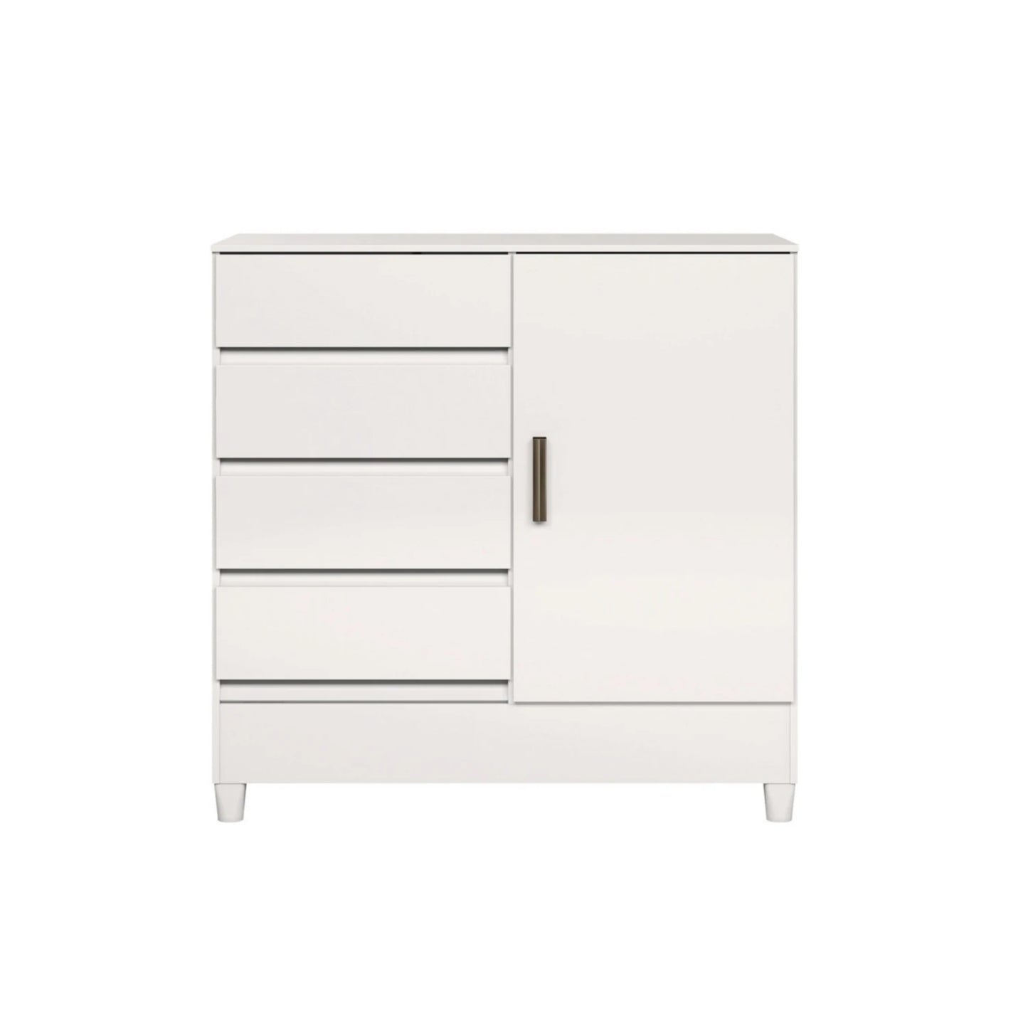 Comoda 1 puerta 4 cajones - Blanco - Linea FIT
