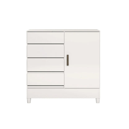 Comoda 1 puerta 4 cajones - Blanco - Linea FIT