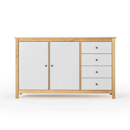 Cómoda Aparador 2 Puertas 4 Cajones - Línea Maden - Blanco