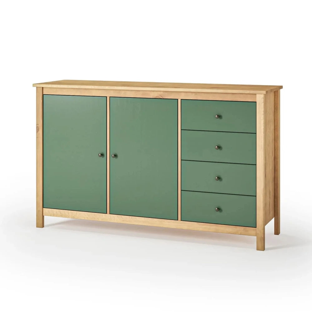 Cómoda 2 Puertas 4 Cajones - Línea Maden - Verde