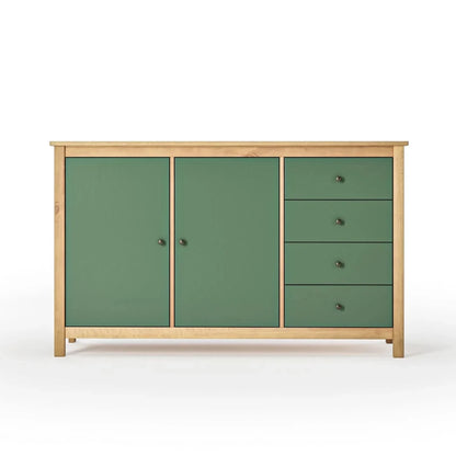 Cómoda 2 Puertas 4 Cajones - Línea Maden - Verde