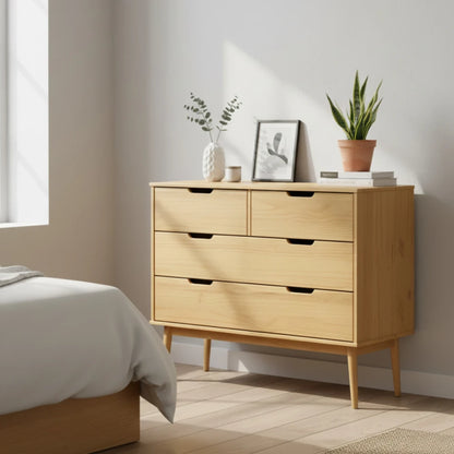Cómoda 4 Cajones - Línea Praga - Roble