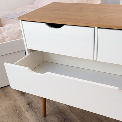 Cómoda 4 Cajones - Línea Praga - Roble/Blanco